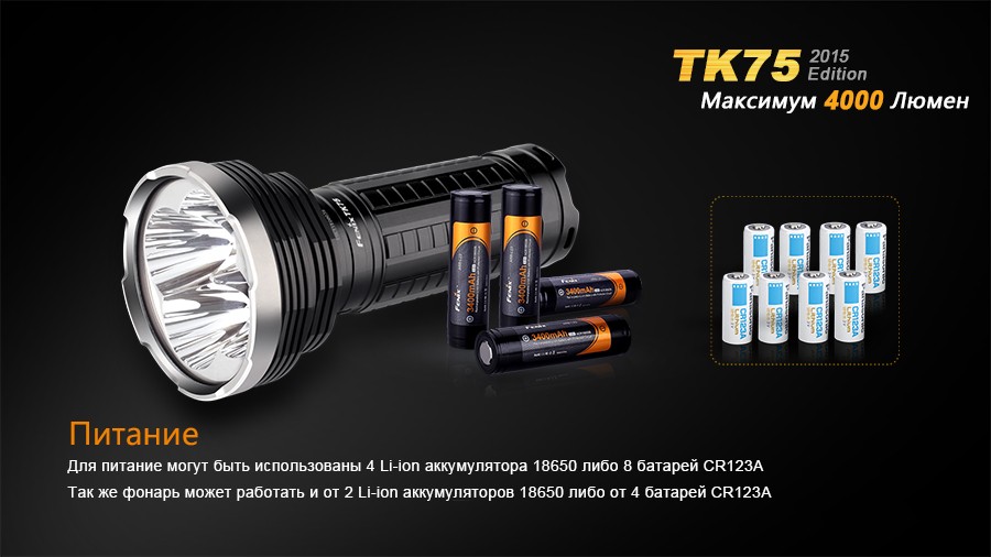 Тактический фонарь Fenix TK75 (2015) Cree XM-L2 (U2)