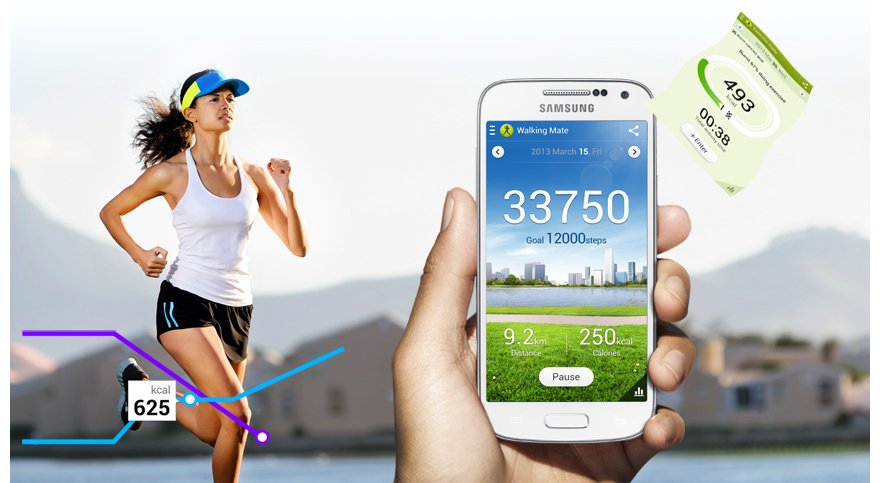 Приложенеи S Health (*загружается из магазина приложений Samsung Apps) для мониторинга вашего здоровья