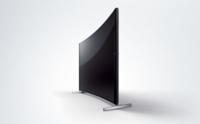 4К-телевизор с изогнутым экраном, вид сбоку