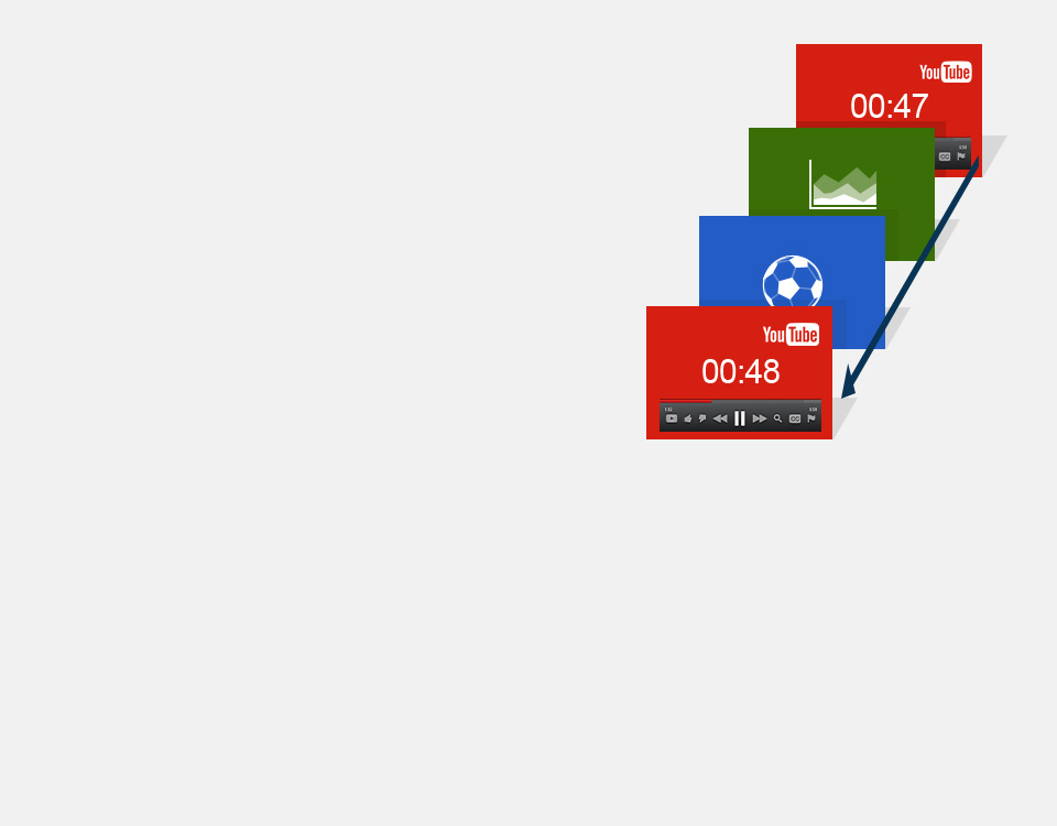 Мгновенное переключение и воспроизведение с места остановки просмотра 